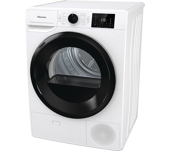 HISENSE Series 3+ DHGC903 9 kg Heat Pump Tumble Dryer - White