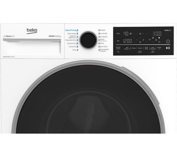 Grade A BEKO Pro B3D512844UW WiFi-enabled 12 kg Washer Dryer - White
