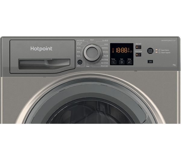 HOTPOINT Anti-stain NSWF 7469 GG UK 7 kg 1400 Spin Washing Machine - Graphite