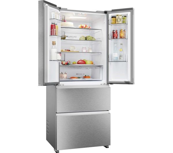 HAIER FD 70 Series 3 HFR3718ENMM Fridge Freezer - Platinum Inox