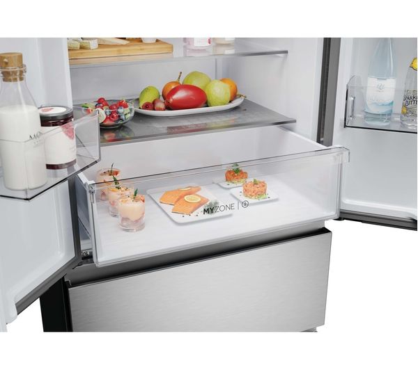 HAIER FD 70 Series 3 HFR3718ENMM Fridge Freezer - Platinum Inox