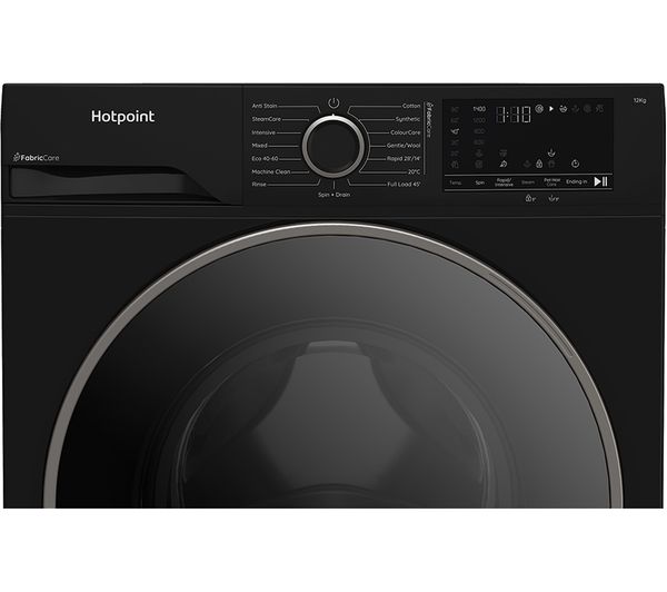 Grade A HOTPOINT FabricCare HBCA 123B CARE UK 12 kg 1400 Spin Washing Machine - Black