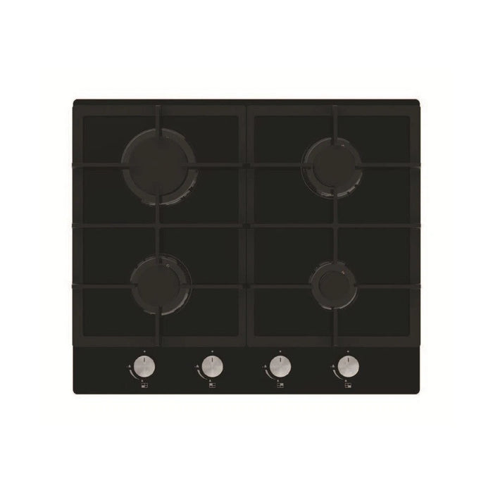 Ikstar Essentials AEGOG60BK 60cm Gas on Glass Hob Black 4 Burner