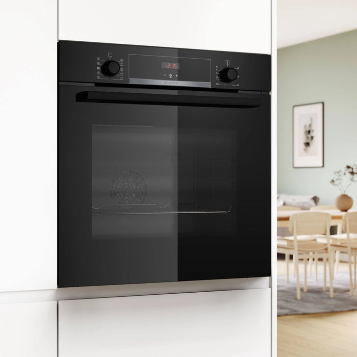 Bosch HQA534BB3B Series 4 Built-In Electric Single Oven, Black, A+ Rated
