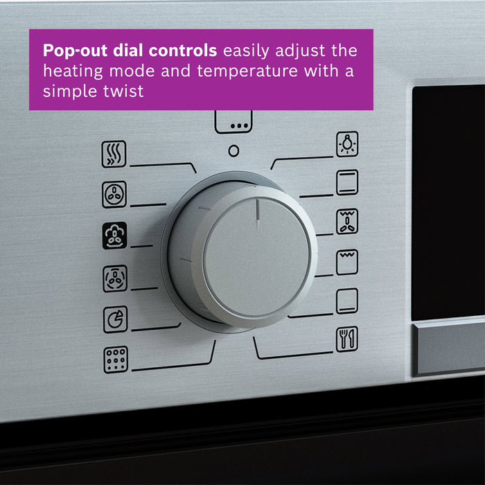 Bosch HQA534BB3B Series 4 Built-In Electric Single Oven, Black, A+ Rated