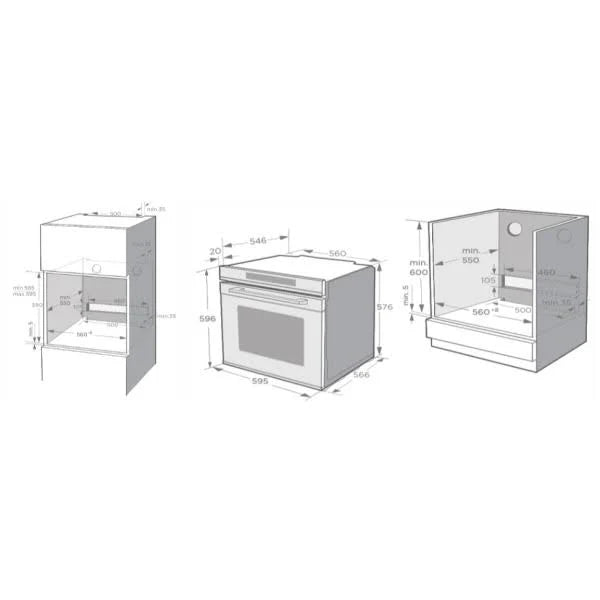 Cata UBC72MF Black Built-in Single Oven - A Rated