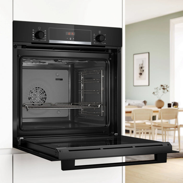 Bosch HQA534BB3B Series 4 Built-In Electric Single Oven, Black, A+ Rated