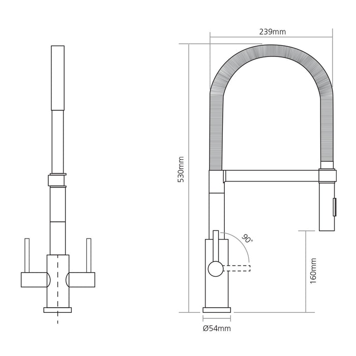Caple Novato Spray Tap Stainless Steel