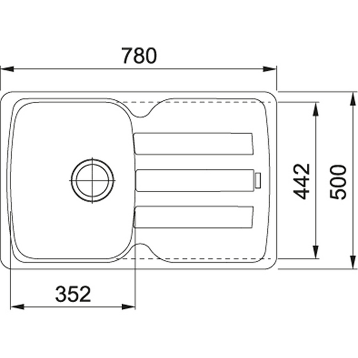 Franke Antea Fragranite 1.0 Bowl Sink – 780 x 500 mm – Onyx – AZG61178ON