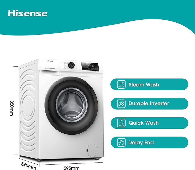 Hisense WFQP9014EVM Freestanding 9 KG Washing Machine 1400rm